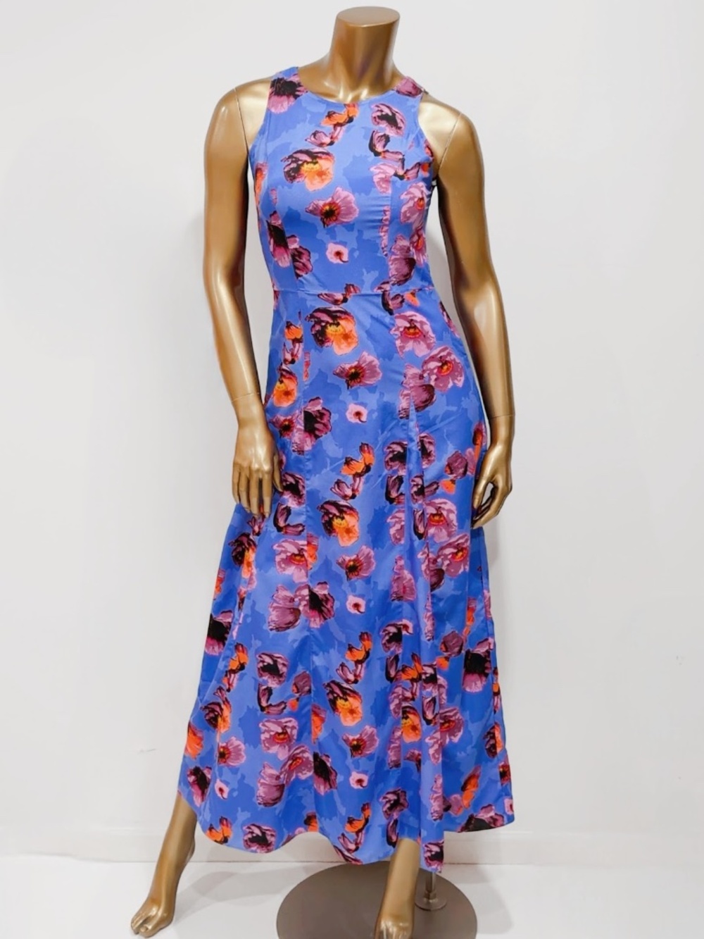 Banana Republic Women's Round-Neck Sleeveless Poppy Floral Maxi Dress Size 0